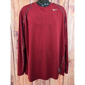 Nike Pro Long Sleeve Athletic Shirt Medium Fitted Crewneck